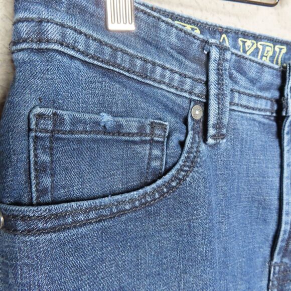 T K Axel Jeans Mens 32x32 Blue Slim Bootcut Dark Wash Cotton Denim Flap Pockets - Picture 12 of 13